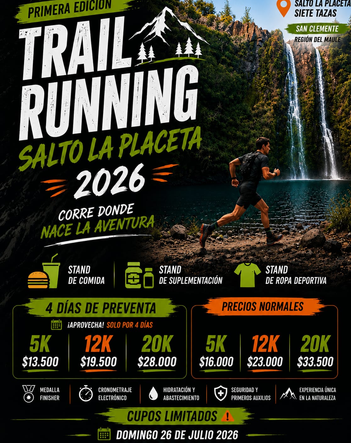 TRAIL RUNNING SALTO LA PLACETA 2026 1RA EDICIÓN