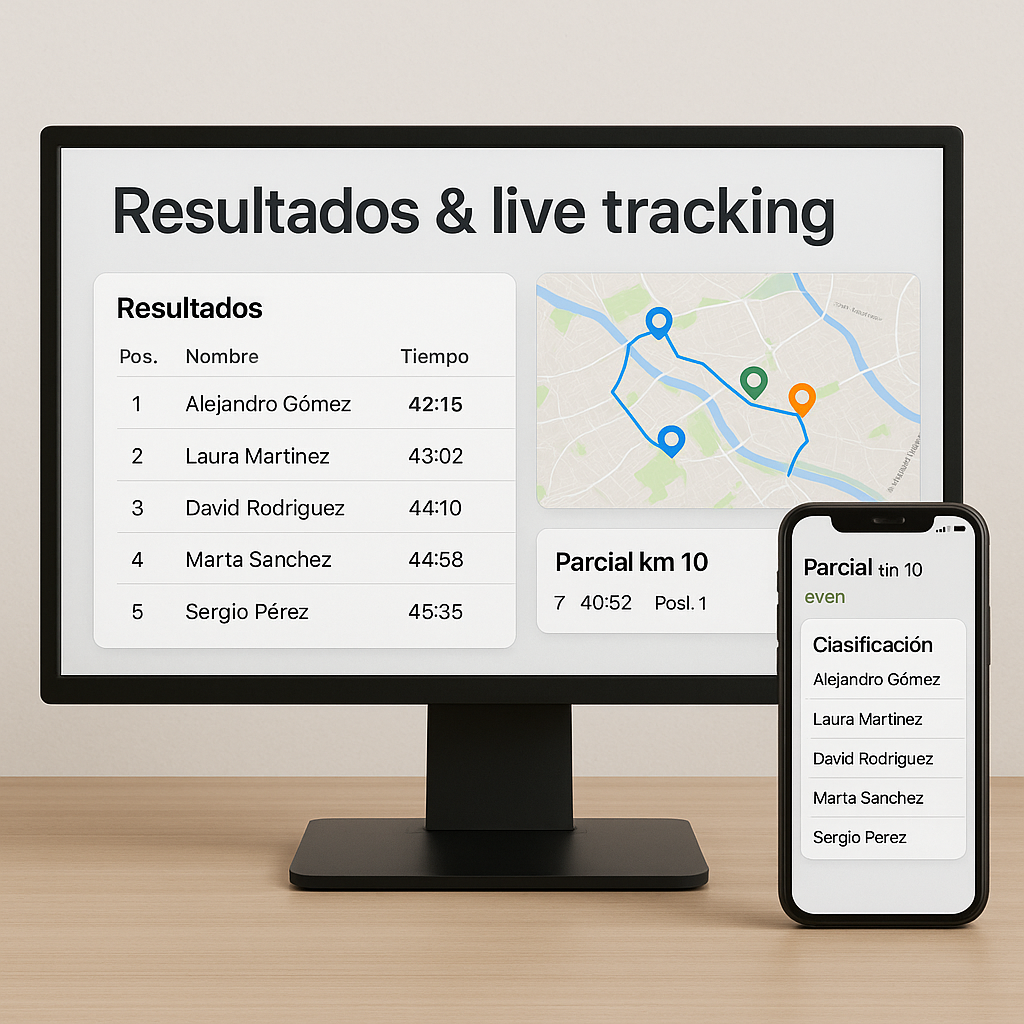 Resultados y live tracking